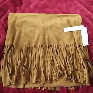 Size 16 girls brown tan western indian skirt with frills
